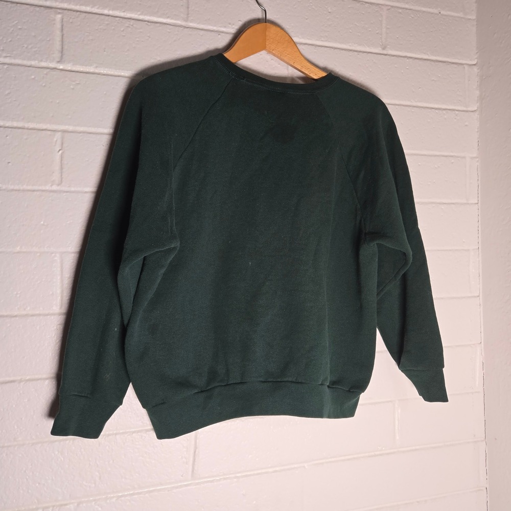 Vtg Rare Fruit of the Loom Sweatshirt Winnie The Pooh Embroidered Green Disney L - Picture 8 of 10